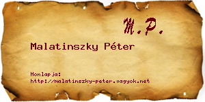 Malatinszky Péter névjegykártya